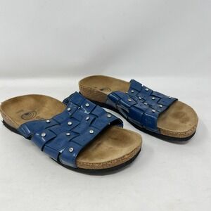 Birkenstock EuroWellness Balance Woven Blue Leather Sandals Size 7/37.5